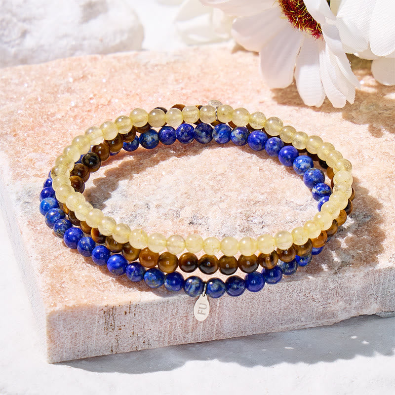 FuAttract Embrace Your Confidence 3-Piece Stone Bracelet Set with Gift Message Card - 20cm - image 0