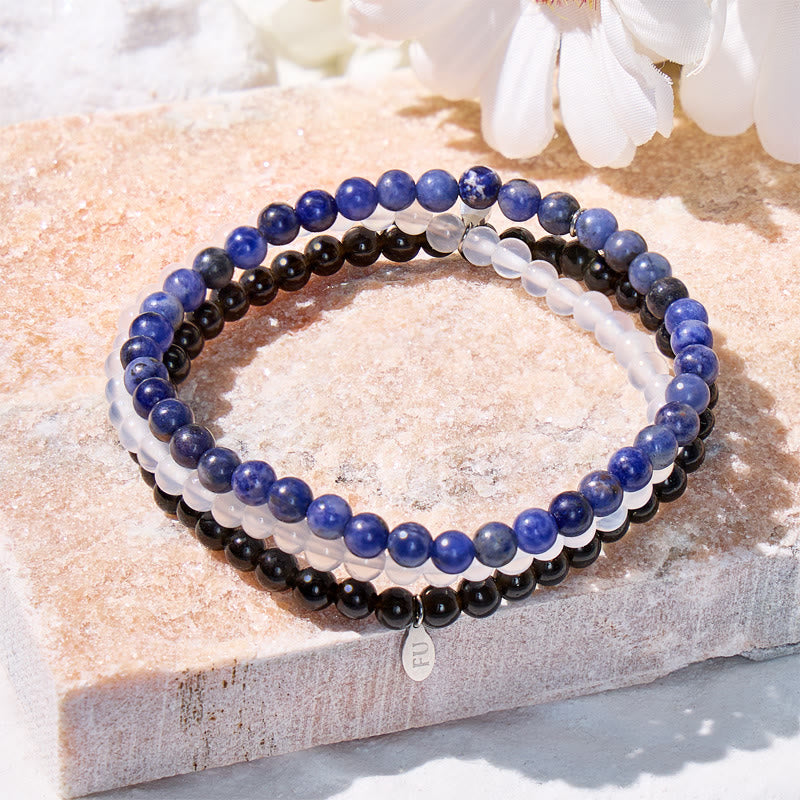 FuAttract Clear Your Path 3-Piece Stone Bracelet Set with Gift Message Card - 20cm - image 0