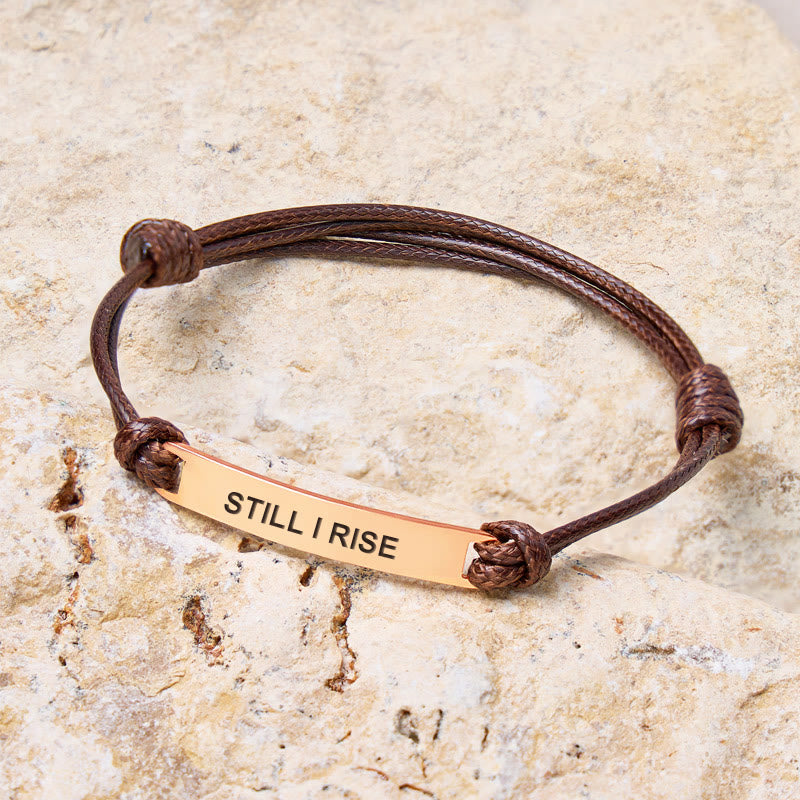 FuAttract Still I Rise Stainless Steel Engraved Waxed Cord Bracelet - image 1
