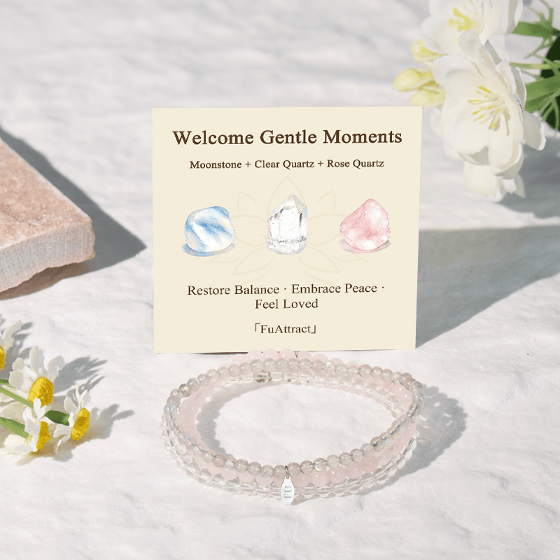 FuAttract Welcome Gentle Moments 3-Piece Stone Bracelet Set with Gift Message Card - image 1