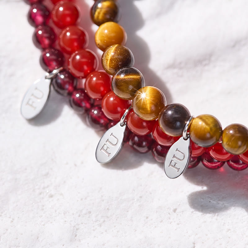 FuAttract Ignite Your Passion 3-Piece Stone Bracelet Set with Gift Message Card - image 3