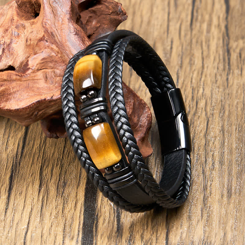 FuAttract Wealth & Protection Tiger's Eye Leather Bracelet - image 1