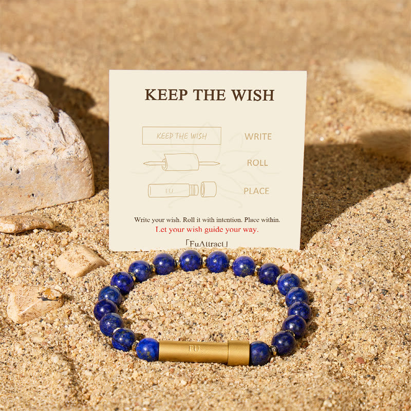 Fuattract Wishbeads Wisdom & Truth– Lapis Lazuli Intention Bracelet - image 1