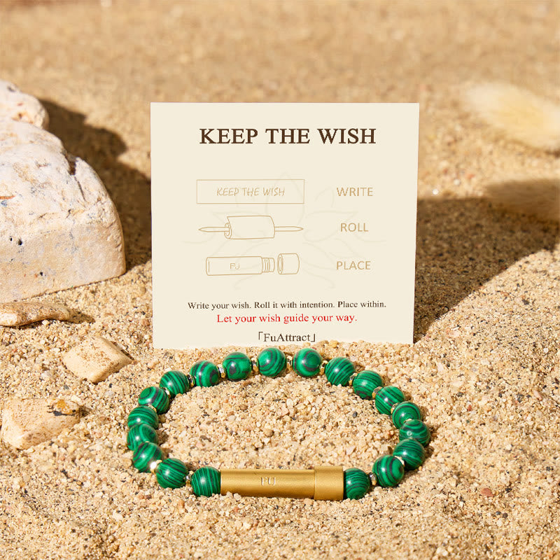 Fuattract Wishbeads Protection & Transformation– Malachite Intention Bracelet - image 1