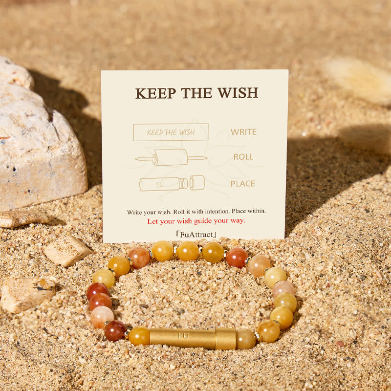 Fuattract Wishbeads Luck & Harmony-Golden Silk Jade Intention Bracelet - image 1