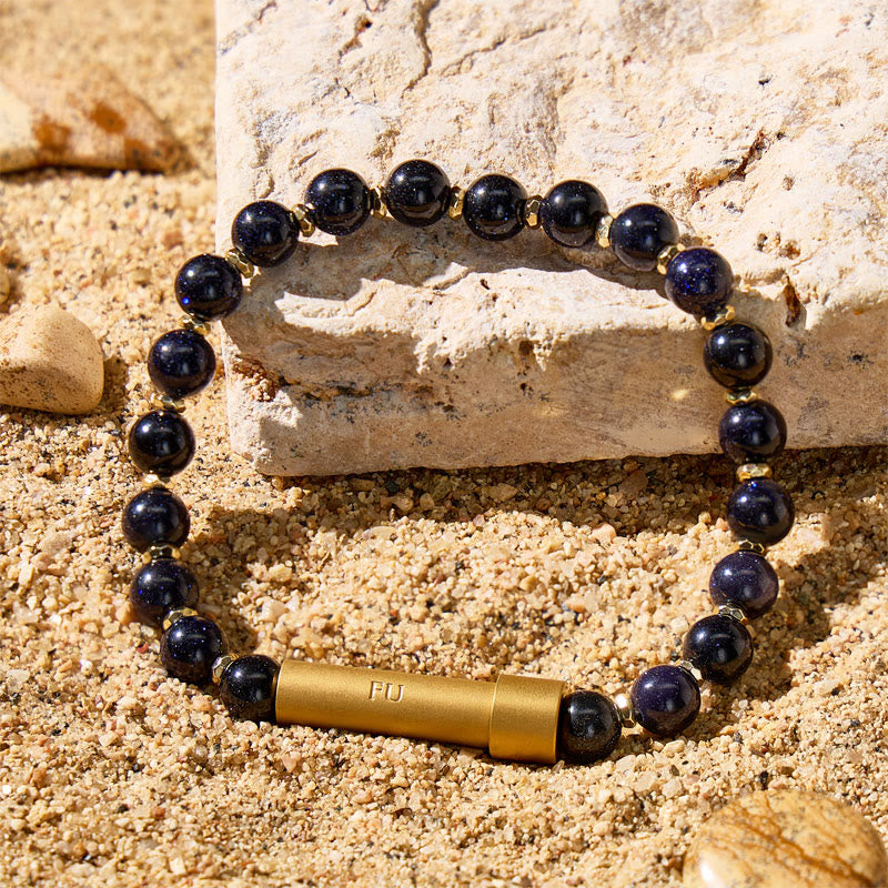 Fuattract Wishbeads Telepathy & Stable–Blue Sandstone Intention Bracelet - image 4