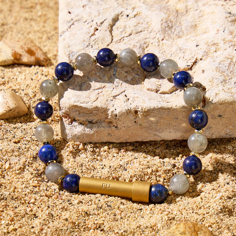 Fuattract Wishbeads Emotional Balance & Protection–Moonstone & Lapis Lazuli Intention Bracelet - image 2