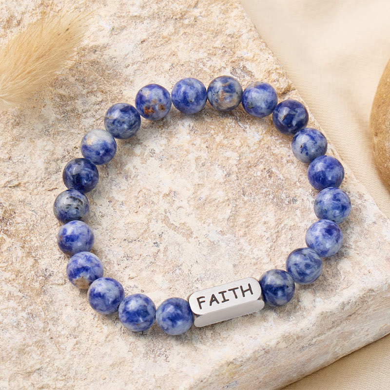 FuAtrract Calm & Inner Peace Sodalite Faith Engraved Bracelet - image 1