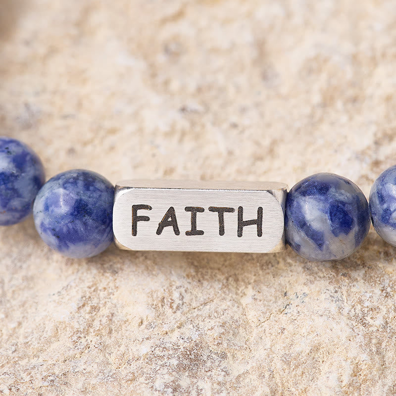 FuAtrract Calm & Inner Peace Sodalite Faith Engraved Bracelet - image 3