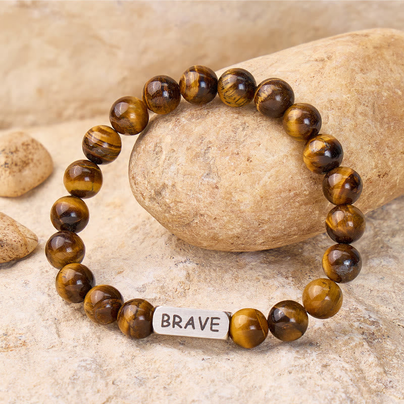 FuAttract Confidence Focus & Courage Brave Tiger Eye Engraved Brave Bracelet - image 1