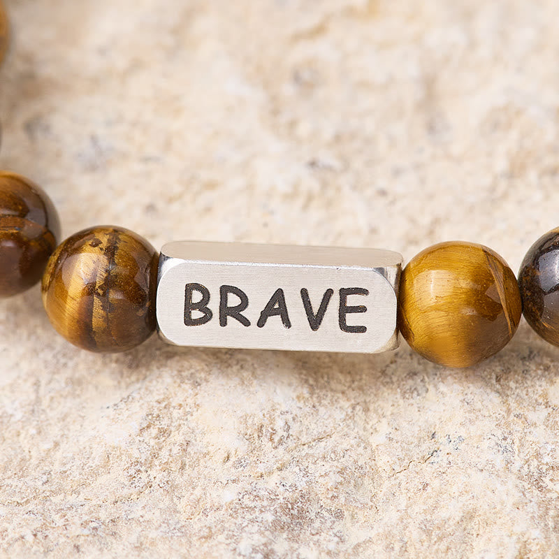 FuAttract Confidence Focus & Courage Brave Tiger Eye Engraved Brave Bracelet - image 3