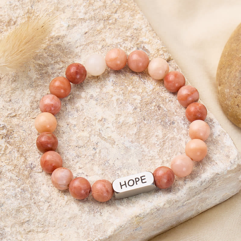 FuAttract Love & Emotional Balance Pink Aventurine Hope Engraved Crystal Bracelet - Men (18-19cm) - image 0