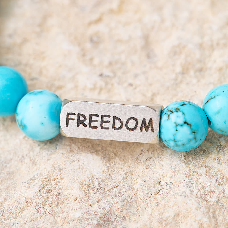 FuAttract Protection & Healing Turquoise Freedom Engraved Crystal Bracelet - image 3