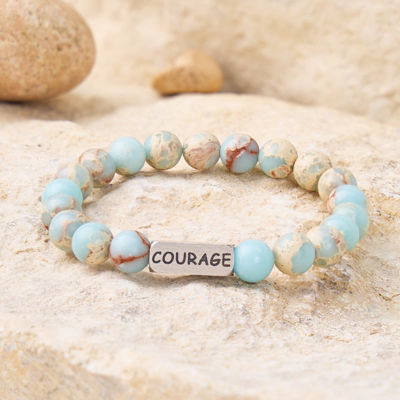 FuAttract Luck Wisdom & Protection Shoushan Stone Courage Engraved Beaded Bracelet - image 1