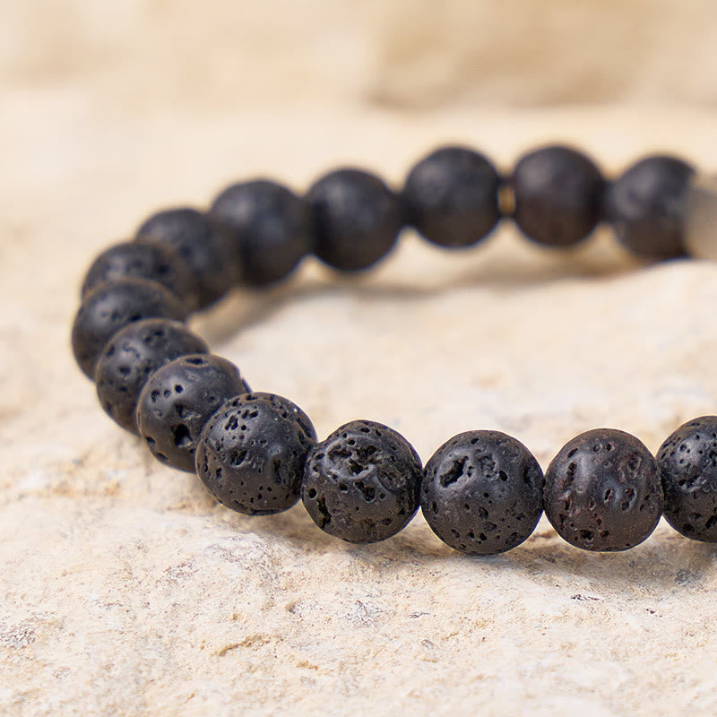 FuAttract Grounding & Calm Lava Rock Peace Engraved Crystal Healing Beaded Bracelet - image 4