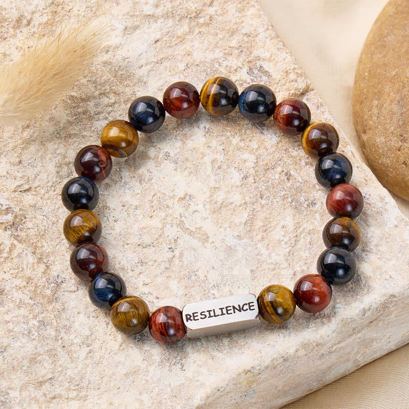 FuAttract Protection Willpower & Confidence Tri-Color Tiger's Eye Reslience Engraved Bracelet - image 2