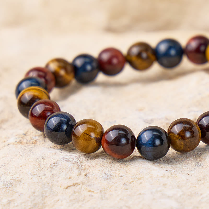 FuAttract Protection Willpower & Confidence Tri-Color Tiger's Eye Reslience Engraved Bracelet - image 4