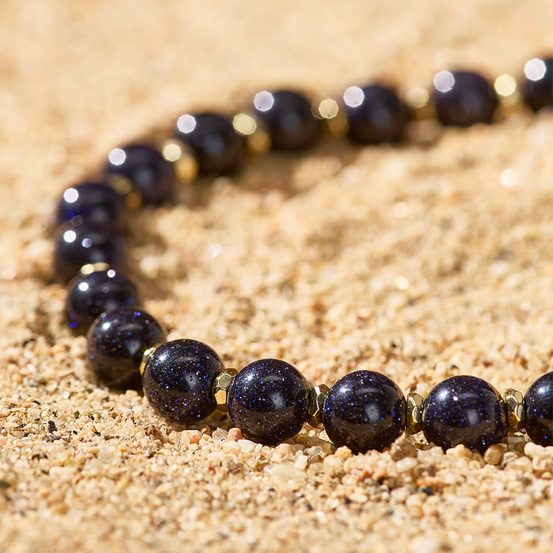 Fuattract Wishbeads Telepathy & Stable–Blue Sandstone Intention Bracelet - image 2