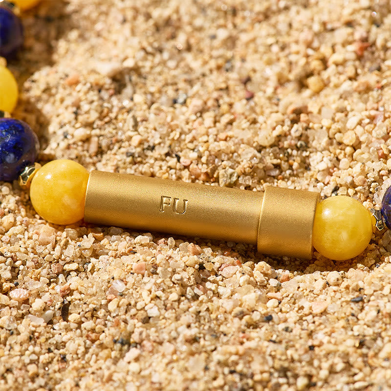 Fuattract Wishbeads Wisdom & Love–lapis Lazuli & Yellow Jade Intention Bracelet - image 4