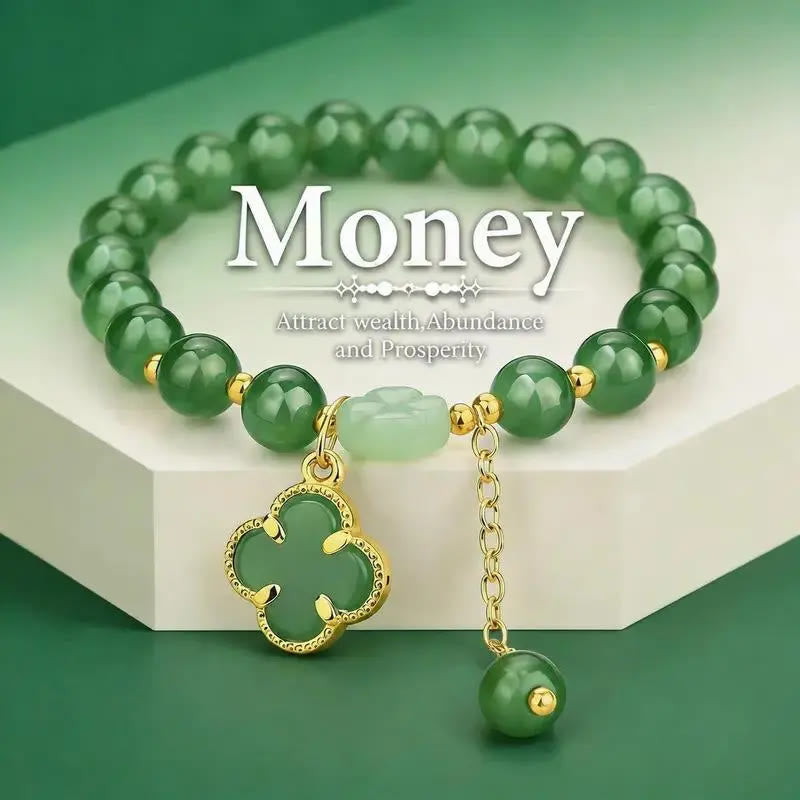 FuAttract Luck Growth & Opportunity Natural Green Aventurine Four-leaf Clover Bracelet - image 0