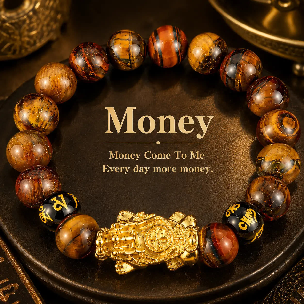 FREE Today: Protection Confidence & Wealth Tiger Eye Pixiu Crystal Healing Bracelet For Men - Tiger Eye Pixiu - image 0