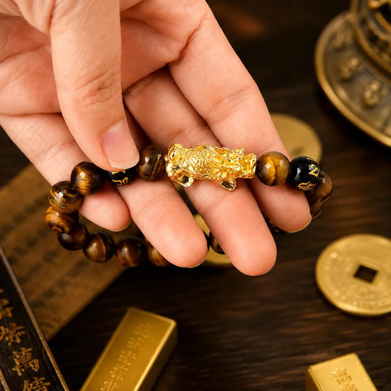 FREE Today: Protection Confidence & Wealth Tiger Eye Pixiu Crystal Healing Bracelet For Men - image 3