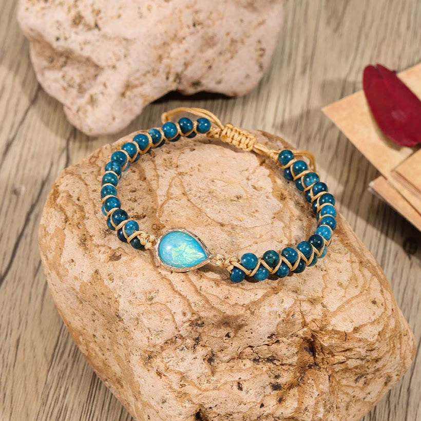 FuAttract Clarity Communication & Growth Natural Tree Agate Teardrop Pendant Bracelet Crystal - Blue Apatite - image 8