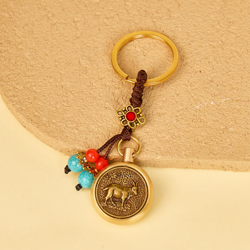 FuAttract Protection & Wealth Brass Chinese Zodiac Car Keychain - Goat - image 7