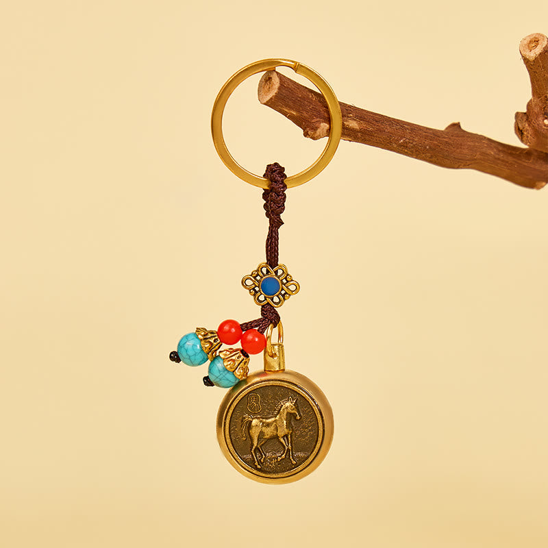 FuAttract Protection & Wealth Brass Chinese Zodiac Car Keychain - image 12