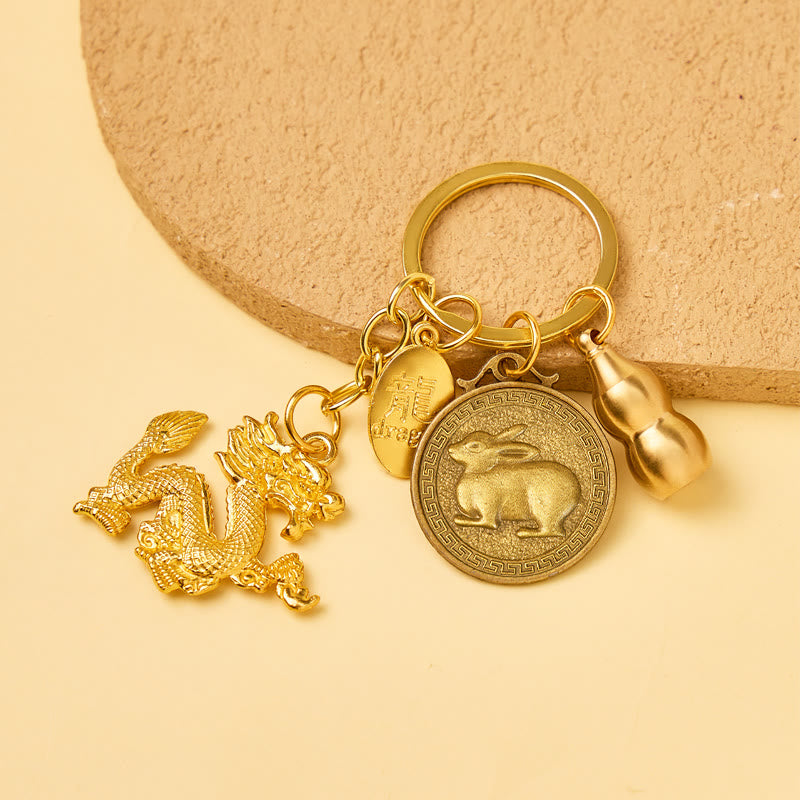FuAttract Luck Protection & Prosperity Brass Chinese Zodiac Round Plaque Keychain - Rabbit - image 10