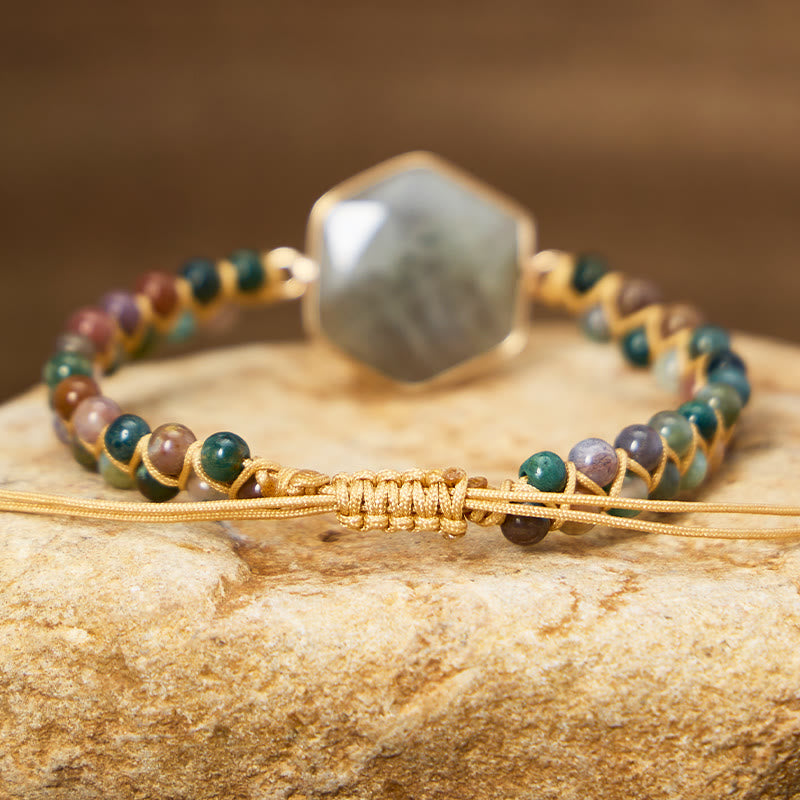 FuAttract Clarity Balance & Energy Vintage India Agate Diamond Shape Woven Bracelet - image 3
