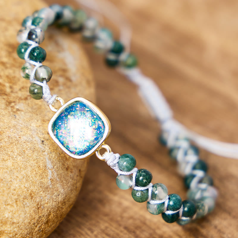 FuAttract Balance Growth & Calm Natural Moss Agate Opal Pendant Bracelet - image 1