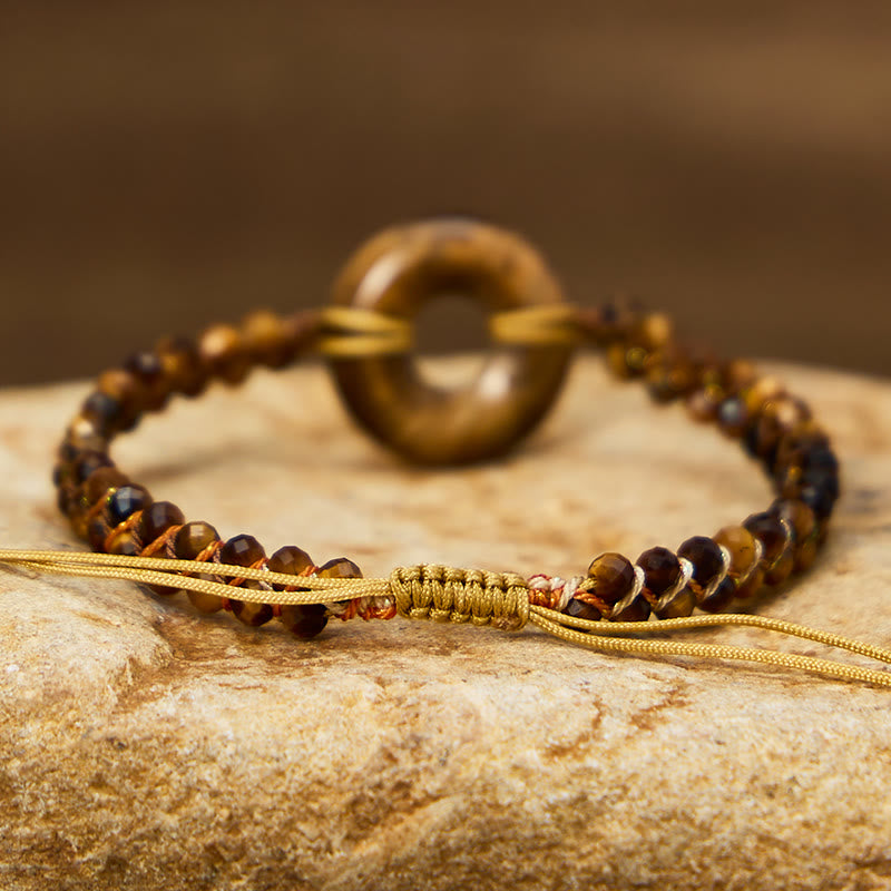 FuAttract Confidence Protection & Courage Tiger Eye Circle Charm Adjustable Bracelet - image 4