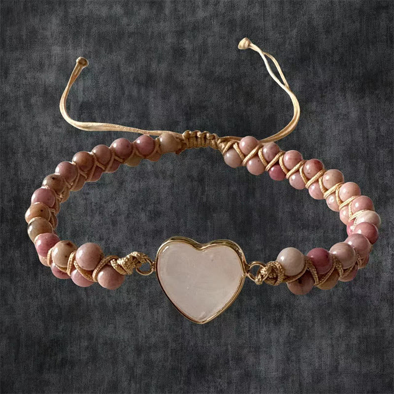 FuAttract Love & Balance Emperor Stone Wishful Heart Bracelet - Rose Quartz - image 19