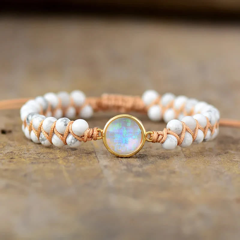 FuAttract Balance Grounding & Protection Natural Opal Amethyst Double Layer Woven Bracelet - White Turquoise - image 13