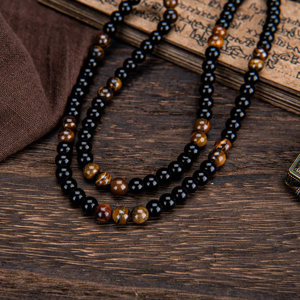 FuAttract Courage Focus Strength & Abundance Black Obsidian Tiger's Eye Necklace - image 3