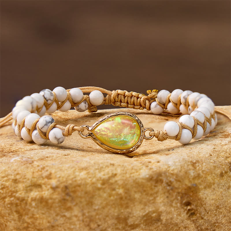 FuAttract Calm Communication & Emotional Balance White Turquoise Waterdrop Bracelet - White Turquoise - image 0