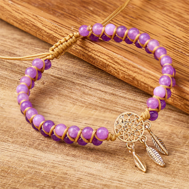 FuAttract Peace Harmony & Calm Natural Amethyst Dreamcatcher Bracelet - image 2