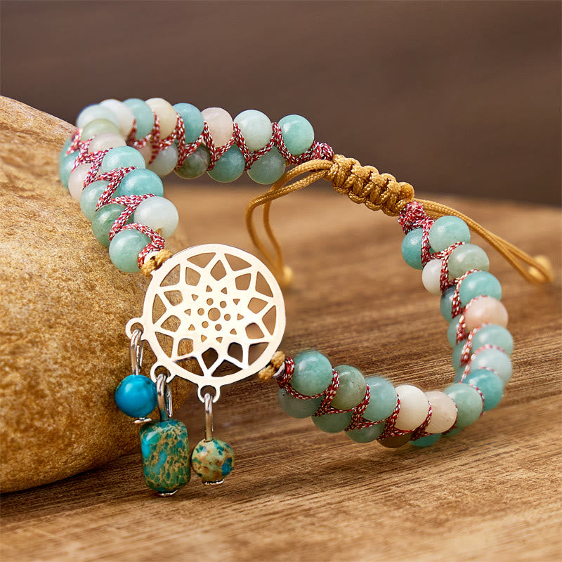 FuAttract Calm Communication & Balance Natural Amazonite Dreamcatcher Bracelet - Amazonite - image 0