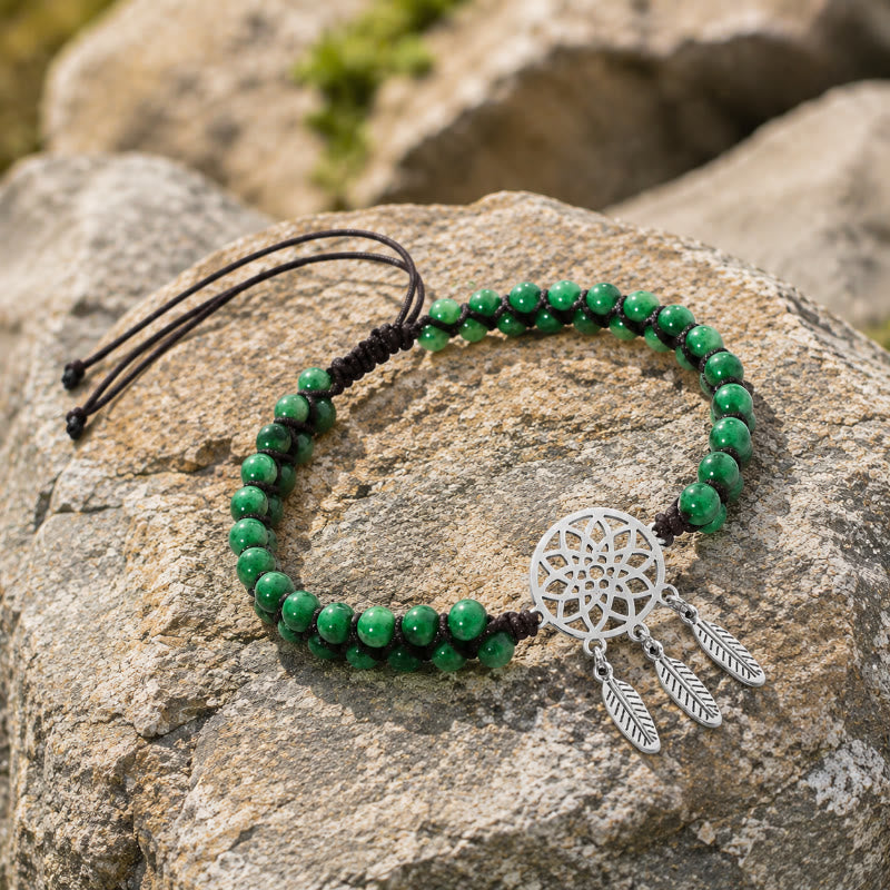 FuAttract Peace Harmony & Calm Natural Amethyst Dreamcatcher Bracelet - Green Tiger's Eye - image 9