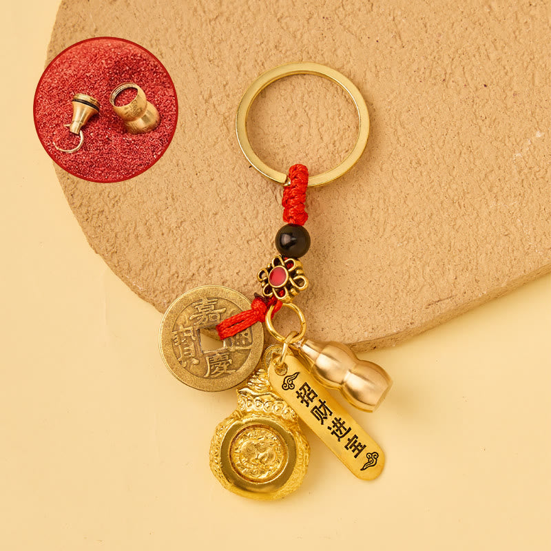 FuAttract Luck Wealth & Protection Chinese Zodiac Fortune Money Bag Car Keychain - Rat - image 4