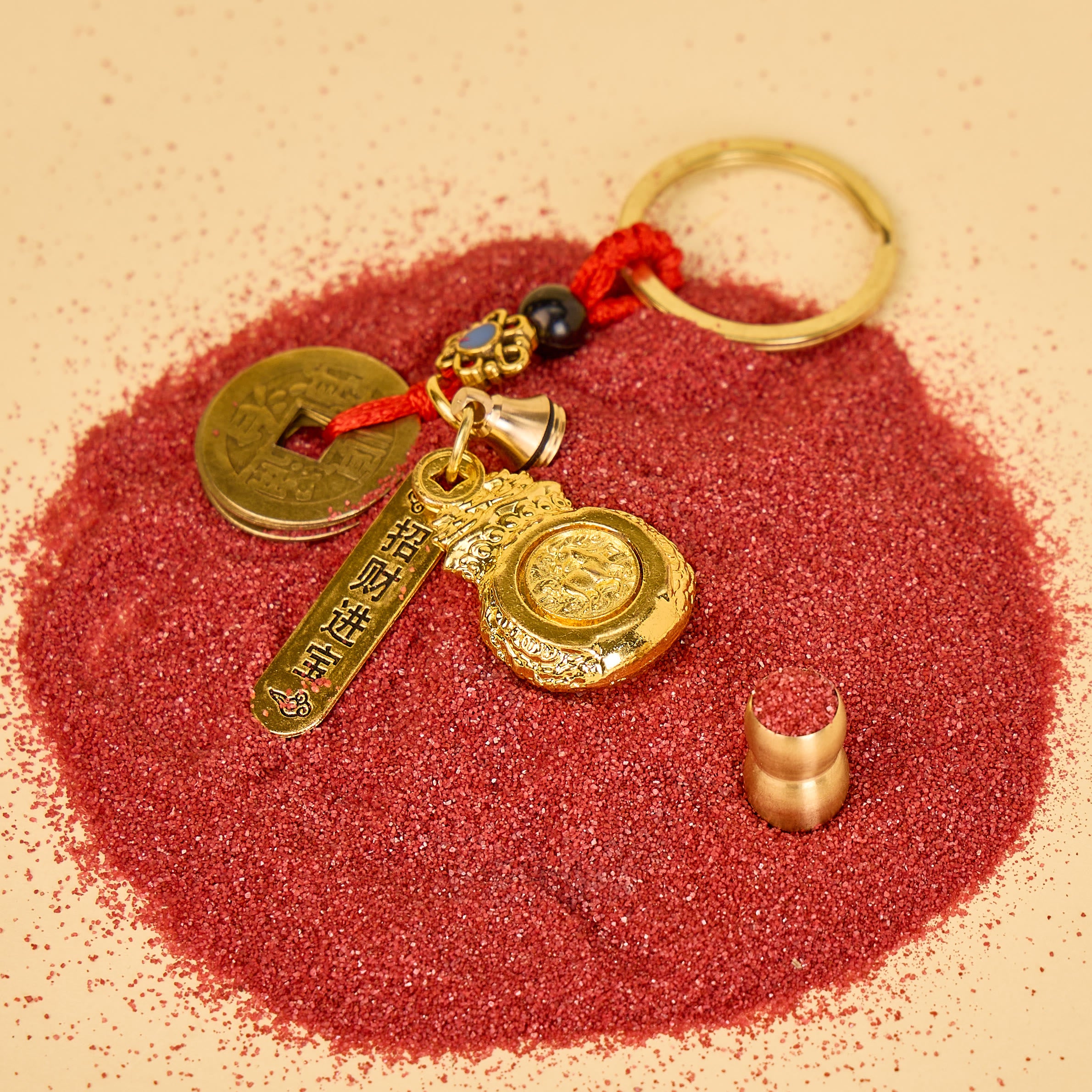 FuAttract Luck Wealth & Protection Chinese Zodiac Fortune Money Bag Car Keychain - image 3