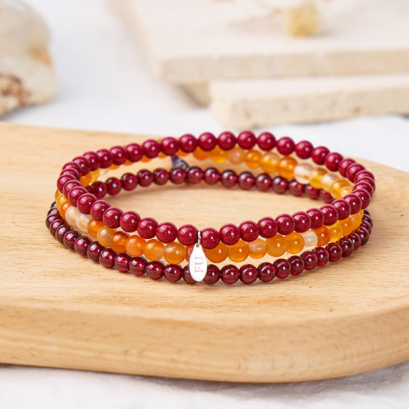 FuAttract Courage Confidence & Passion Aries Zodiac Triple Layer Beaded Astrology Bracelet - Aries - image 0