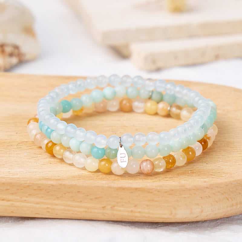 FuAttract Communication Clarity & Harmony Gemini Zodiac Three Layer Beaded Bracelet - Gemini - image 0