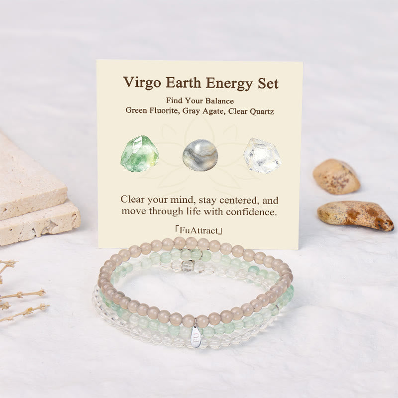 FuAttract Balance Focus & Protection Virgo Zodiac Triple Wrap Beaded Bracelet - image 1