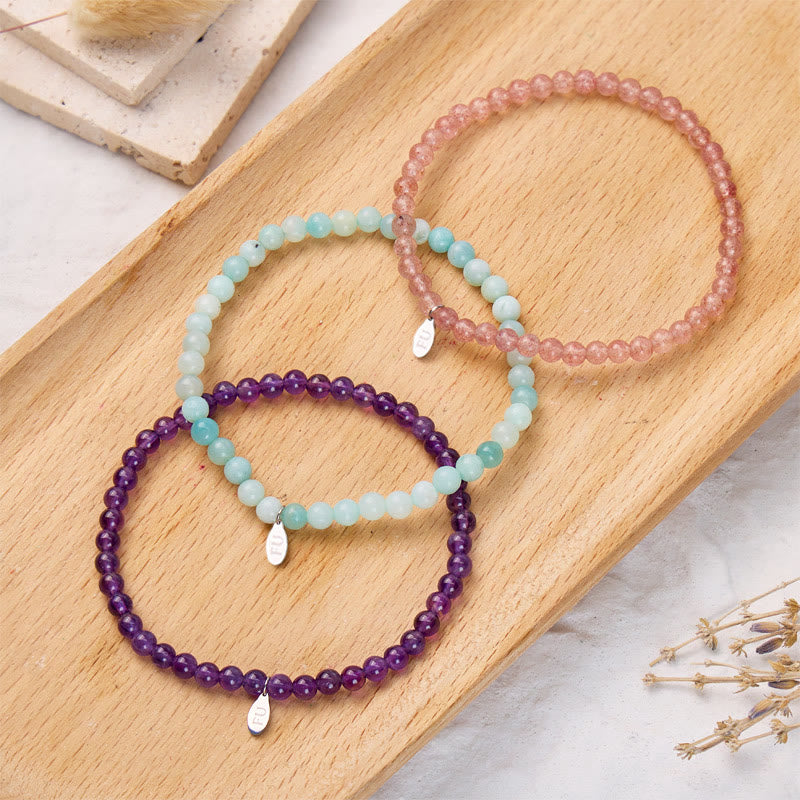 FuAttract Intuition Harmony & Love Pisces Zodiac Three Strand Crystal Jewelry Bracelet - image 2