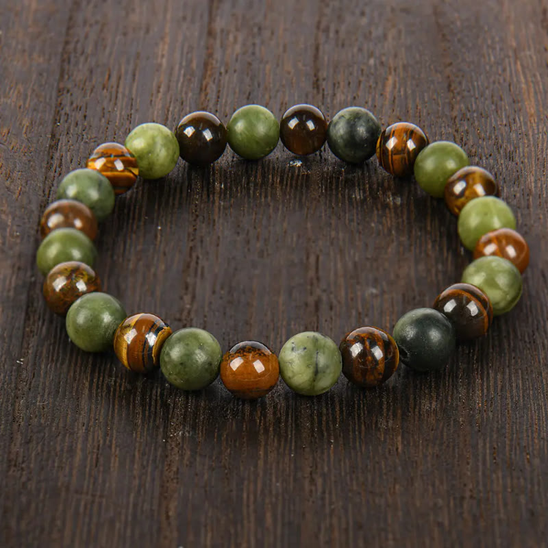 FuAttract Confidence Growth & Wealth Natural Tiger Eye Green Aventurine Bracelet - image 1