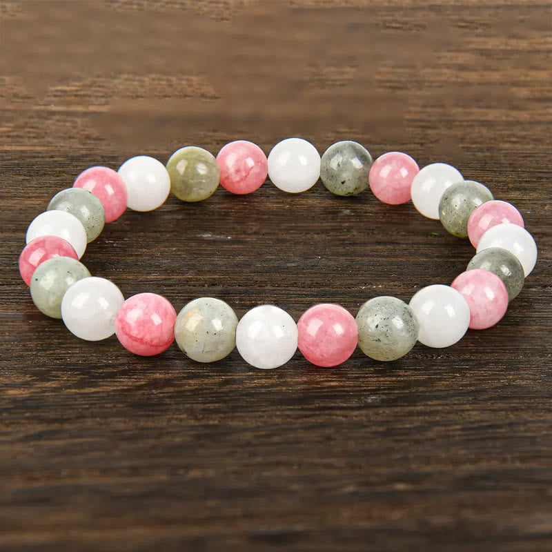 FuAttract Love & Harmony Natural Rose Quartz Colorblock Crystal Beaded Bracelet - image 1