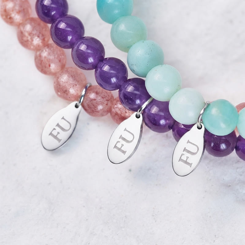 FuAttract Intuition Harmony & Love Pisces Zodiac Three Strand Crystal Jewelry Bracelet - image 4