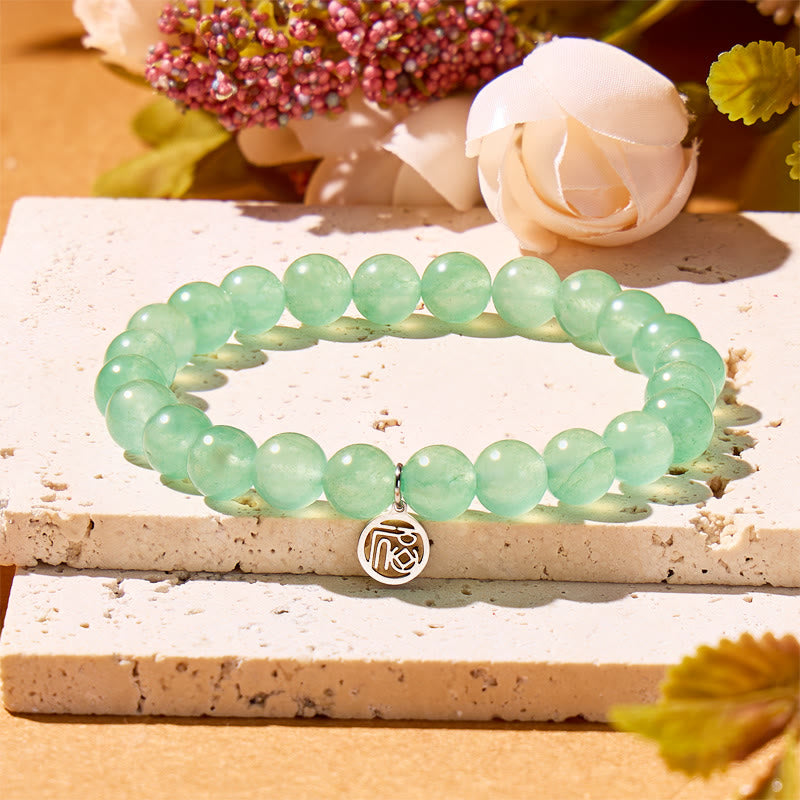 FuAttract Luck Prosperity & Blessing Natural Green Aventurine Bracelet With Fu Charm - image 1